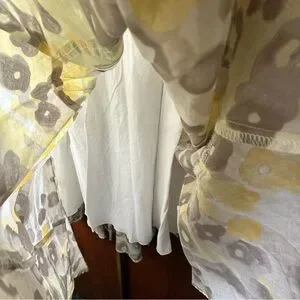 Lark Lane Skirts Floral Yellow And Gray Skirt Poshmark